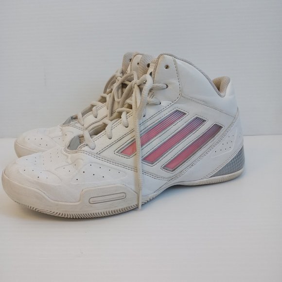 Adidas White Basketball Shoes - W 6 (Z06445-V04) - Picture 1 of 8
